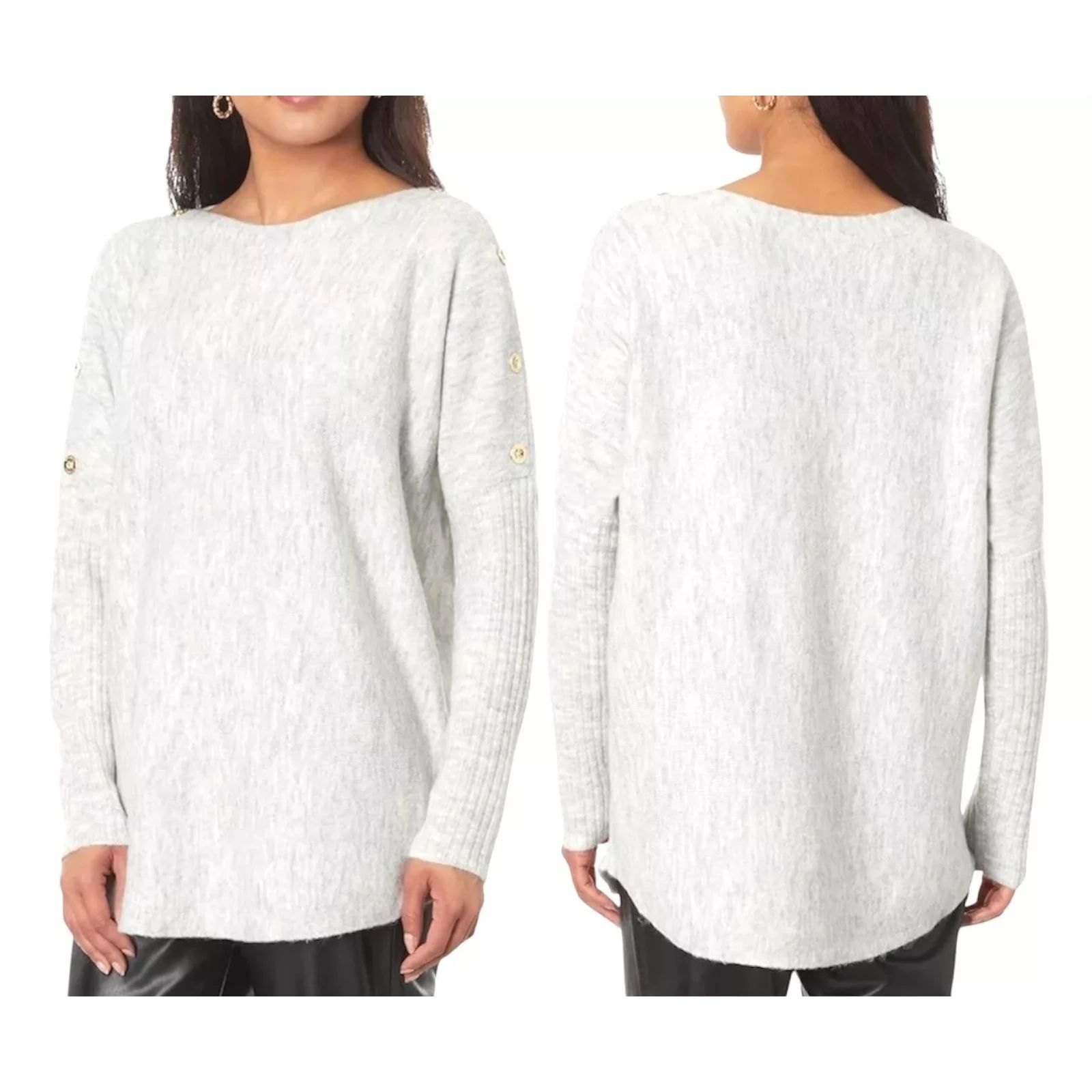 Nwt Lilly Pulitzer Arna Buttoned Longline Sweater - Seaside Grey, Size M